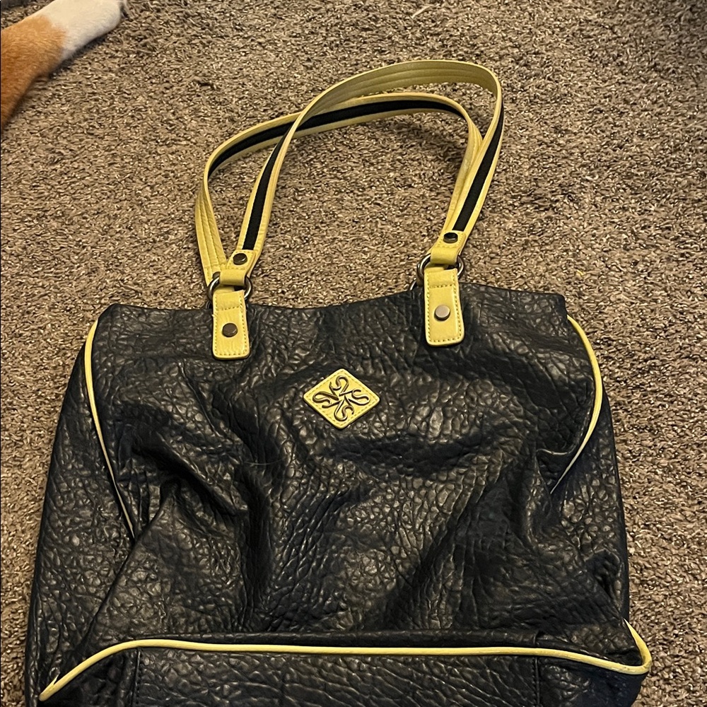 Simply Vera Vera Wang Black Tote with Yellow Accents